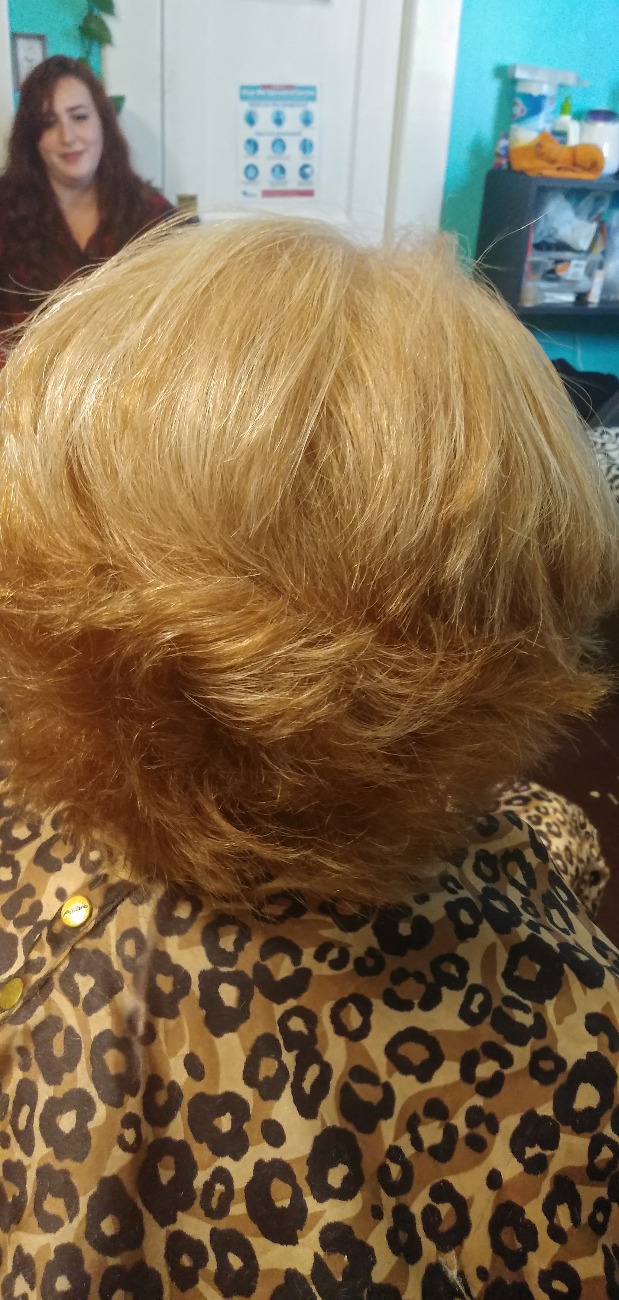 Golden blonde layered cut